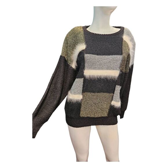 Kae Yoshida Colorblock Sweater Large Vintage 80's - Picture 2 of 8
